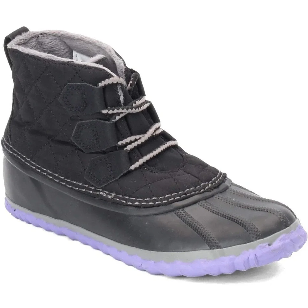 JBU BY JAMBU | Women's Black Nylon/Lilac Nala Weather‎ Ready Rain Boots Size 6.5